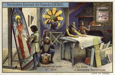 Stained glass manufacturing, 12th Century